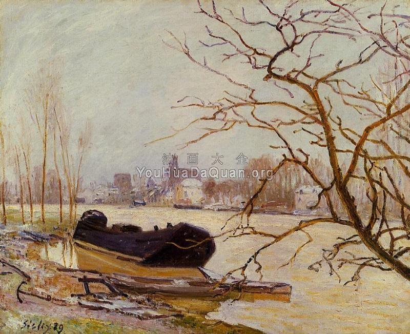 The Loing at High Water - 阿尔弗莱德·西斯莱